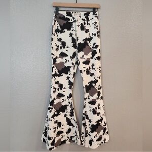 Altar’d State High Waisted Cow Print Bootcut Jeans